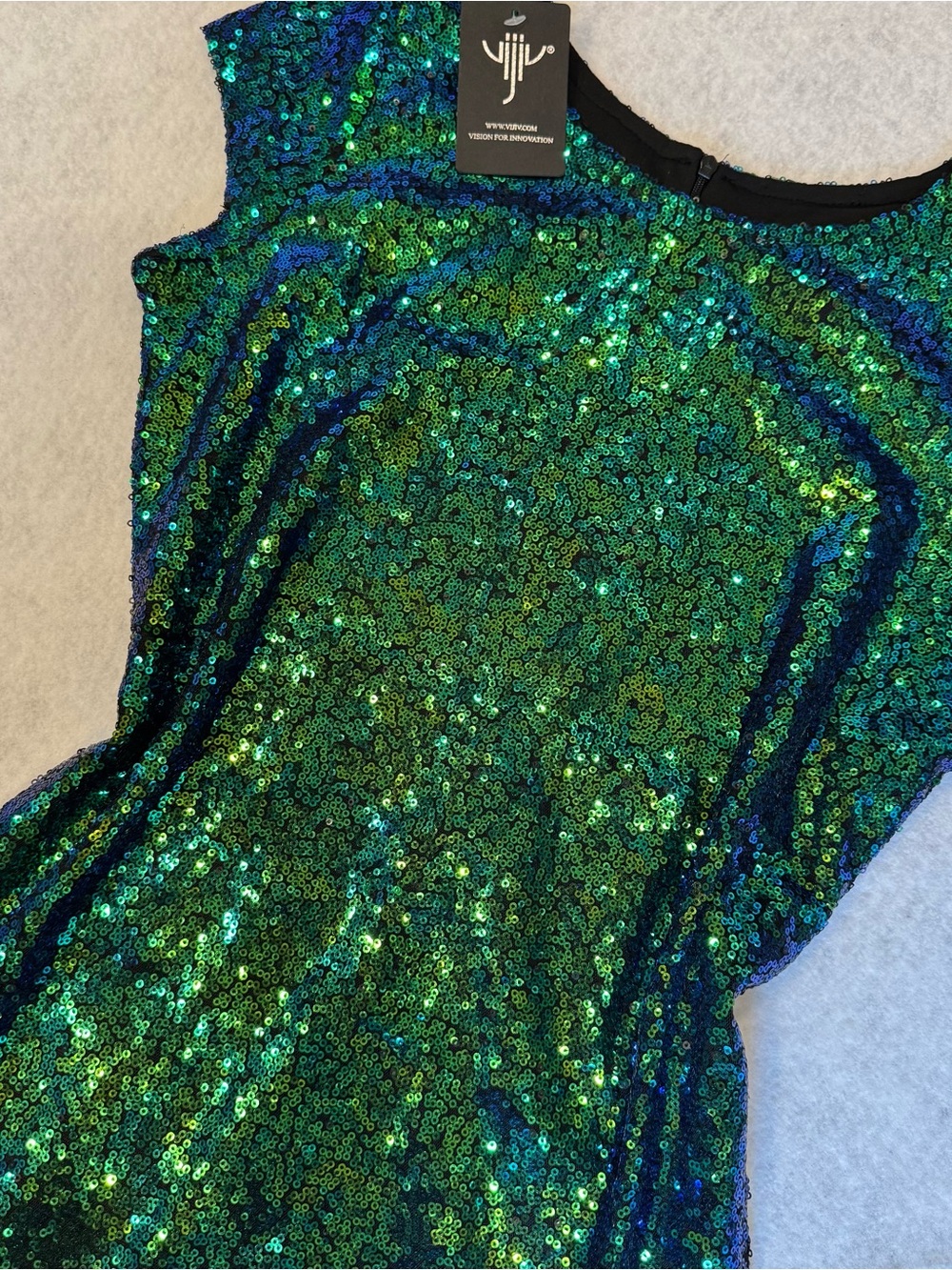 Vision For Innovation Dress Sequin Medium Blue and Green Ombré